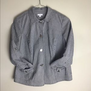 Charter Club Womens Cotton striped Jacket, Size 3X